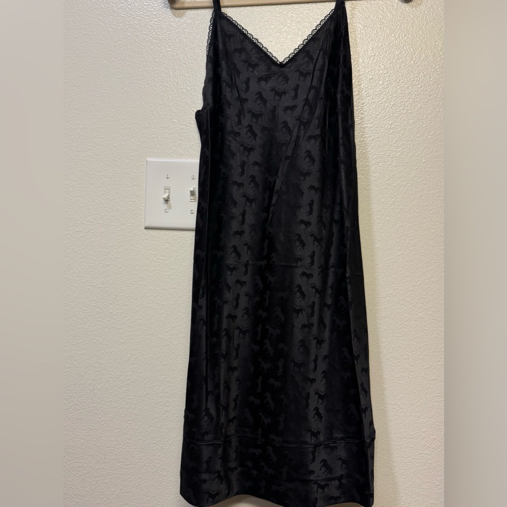 Stella McCartney Elegant Black Dress with Gold Accents size small